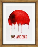 Framed Los Angeles Skyline Red