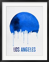 Framed Los Angeles Skyline Blue