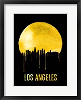 Framed Los Angeles Skyline Yellow