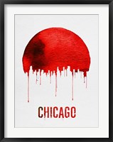 Framed Chicago Skyline Red
