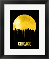 Framed Chicago Skyline Yellow