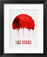 Framed Las Vegas Skyline Red