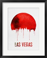 Framed Las Vegas Skyline Red