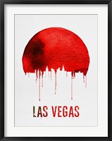 Framed Las Vegas Skyline Red