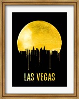 Framed Las Vegas Skyline Yellow