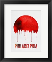 Framed Philadelphia Skyline Red