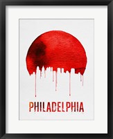 Framed Philadelphia Skyline Red