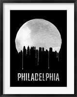 Framed Philadelphia Skyline Black