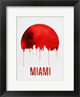 Framed Miami Skyline Red