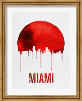 Framed Miami Skyline Red