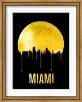 Framed Miami Skyline Yellow