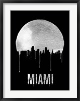 Framed Miami Skyline Black