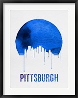 Framed Pittsburgh Skyline Blue