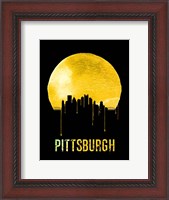 Framed Pittsburgh Skyline Yellow