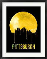 Framed Pittsburgh Skyline Yellow