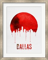 Framed Dallas Skyline Red