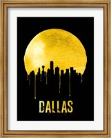 Framed Dallas Skyline Yellow