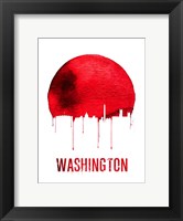 Framed Washington Skyline Red