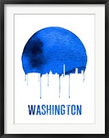 Framed Washington Skyline Blue