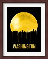 Framed Washington Skyline Yellow