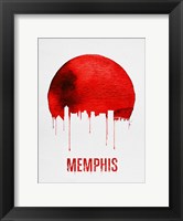 Framed Memphis Skyline Red