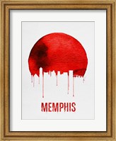 Framed Memphis Skyline Red
