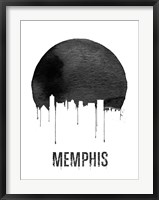 Framed Memphis Skyline White