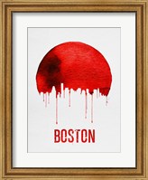 Framed Boston Skyline Red