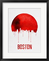 Framed Boston Skyline Red