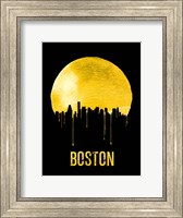 Framed Boston Skyline Yellow