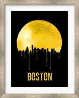 Framed Boston Skyline Yellow
