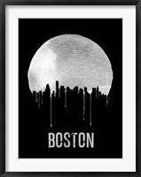 Framed Boston Skyline Black