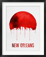 Framed New Orleans Skyline Red