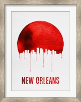 Framed New Orleans Skyline Red