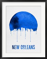 Framed New Orleans Skyline Blue