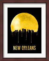 Framed New Orleans Skyline Yellow