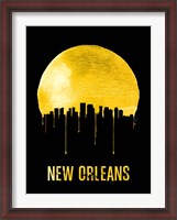 Framed New Orleans Skyline Yellow