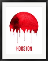 Framed Houston Skyline Red