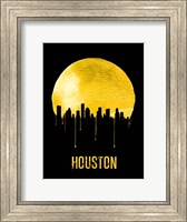 Framed Houston Skyline Yellow