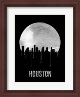 Framed Houston Skyline Black
