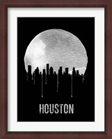 Framed Houston Skyline Black