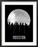 Framed Houston Skyline Black