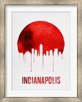 Framed Indianapolis Skyline Red