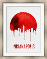 Framed Indianapolis Skyline Red