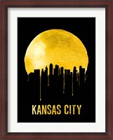Framed Kansas City Skyline Yellow