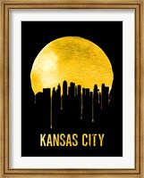 Framed Kansas City Skyline Yellow