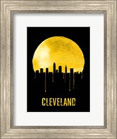Framed Cleveland Skyline Yellow