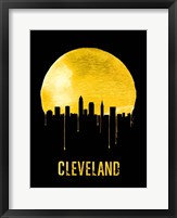 Framed Cleveland Skyline Yellow
