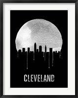 Framed Cleveland Skyline Black
