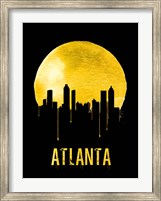 Framed Atlanta Skyline Yellow